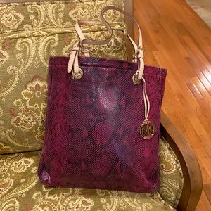 Michael Kors Burgundy Snakeskin Bag